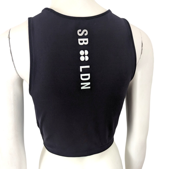 Sweaty Betty Kenza Power Crop Tank Top Womens Medium Black Workout Active - Picture 5 of 10